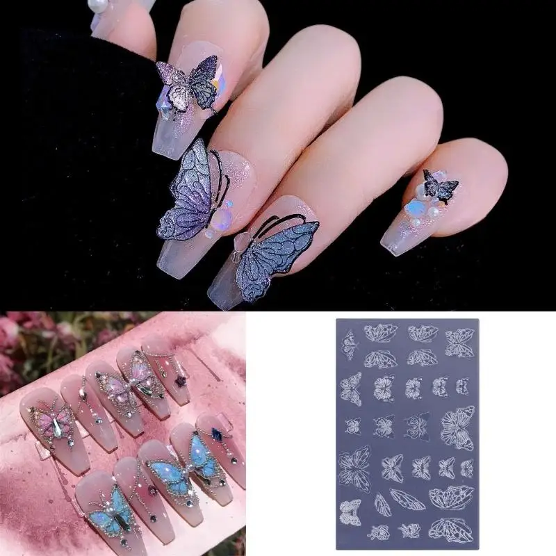 3D  Embossing Nail Art Mold Silicone Combination Decorative Mold Nail Art Making Tool Silicone Carving Mould