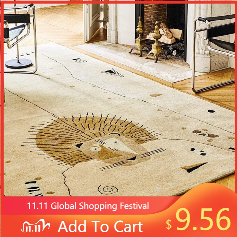 

Handmade Maillard Color Series Modern French Retro Geometric Pattern Carpet Customizable Polyester for Living Room Bedroom Use