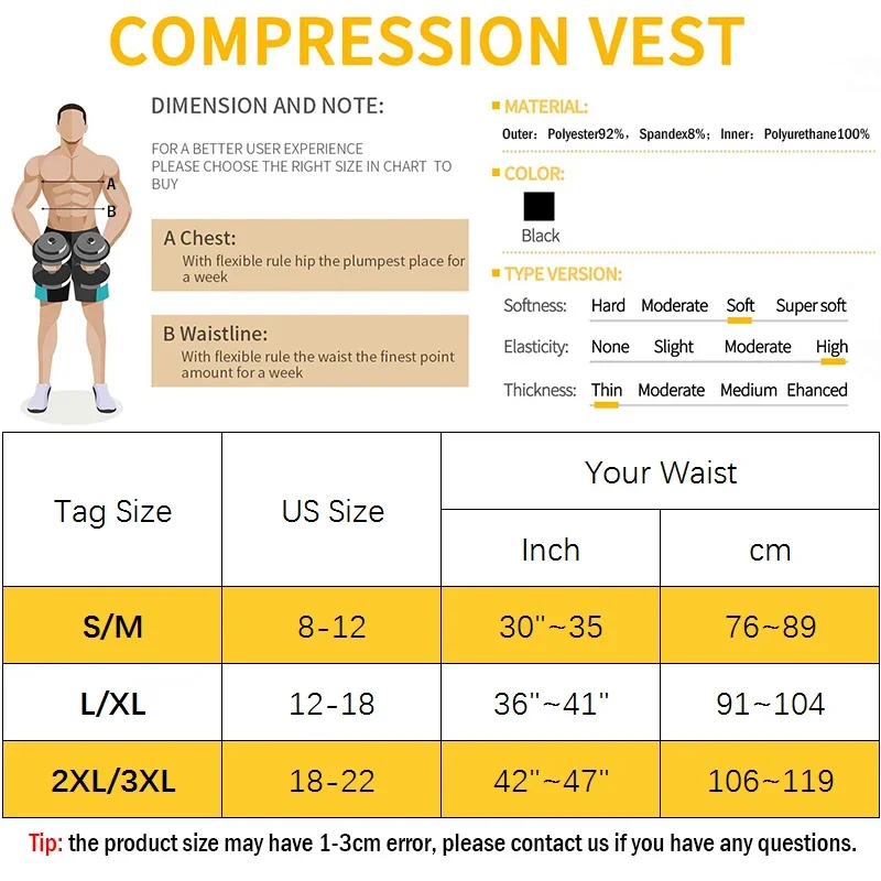 Miss Moly Sauna Suit Men's Tummy Control Tank Top Slimming Body Shaper Heat Trapping Waist Trainer Fat Burning Corset Underwear