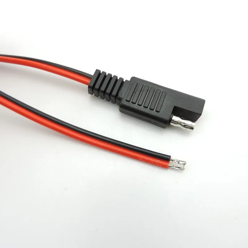 2pcs DIY Fêmea SAE Fio 10A Poder Automotivo Cabo de Extensão 30cm 18AWG 2Pin com Cabo Conector SAE 30cm