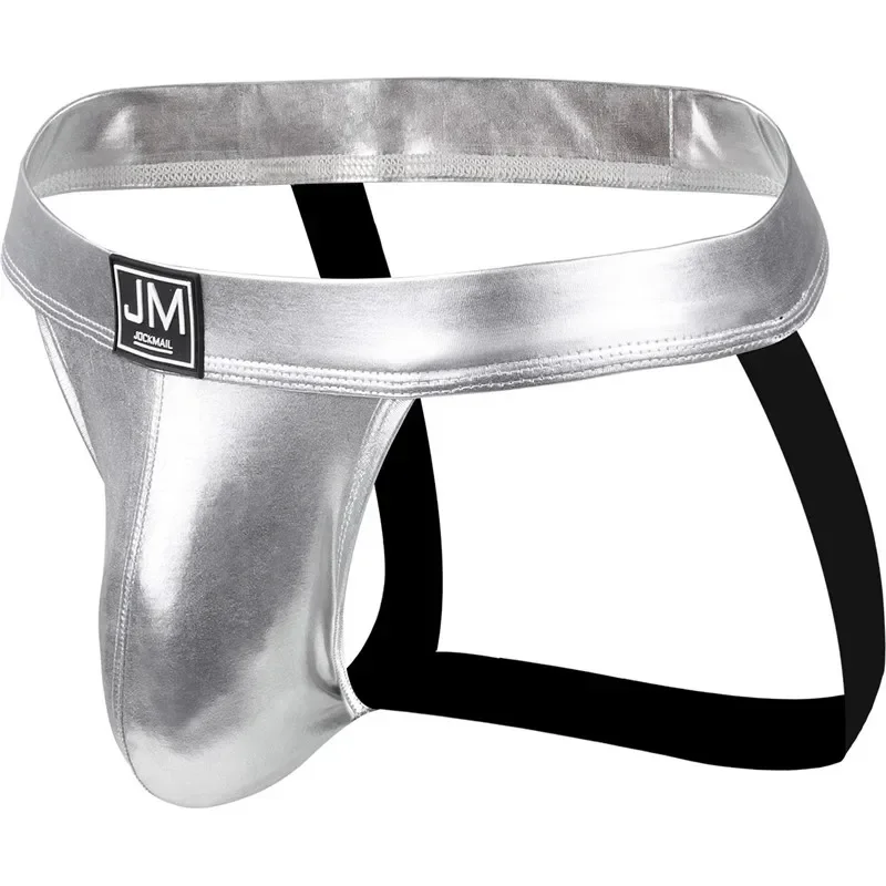 PU Leather Jockstrap Men Sexy Gay Underwear Sissy Men's Thong Lingerie Bikini Panochas U Convex Mens Strings Cueca Tangas Slip image 5