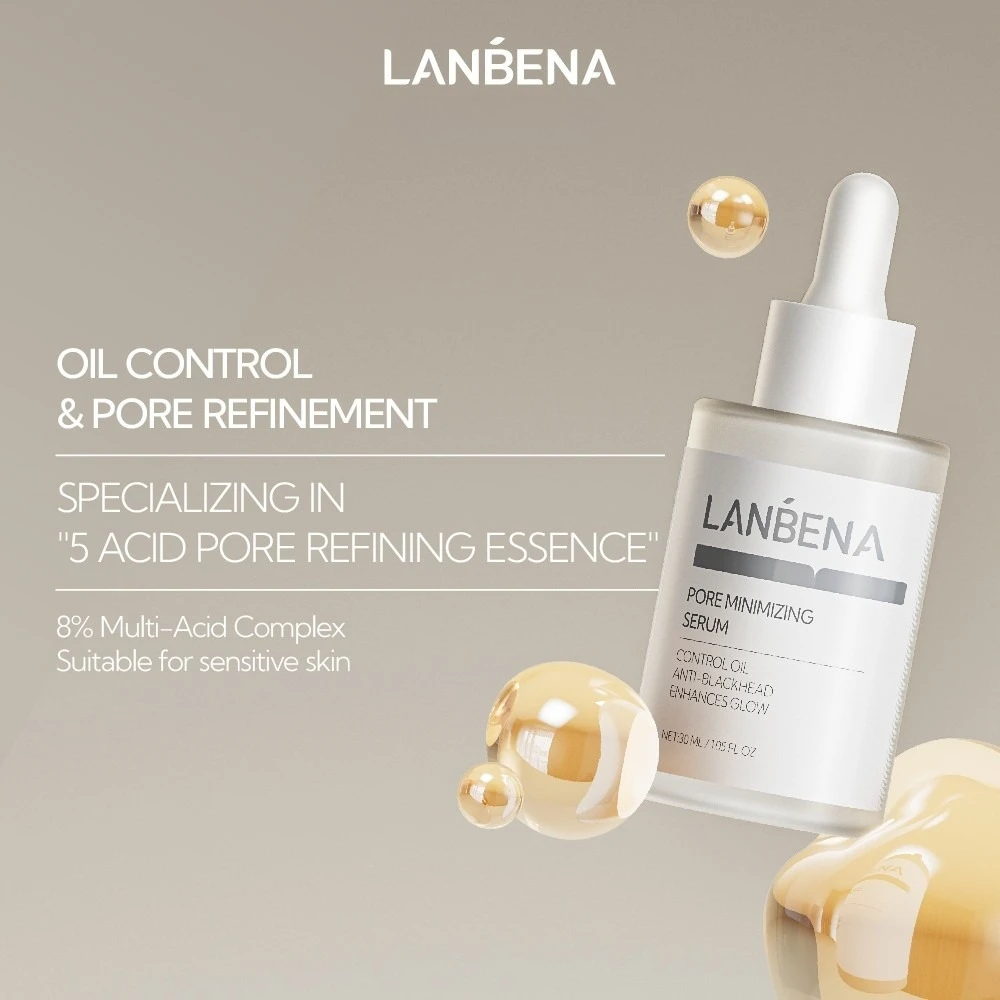 LANBENA Pore Minimizing Serum Shrink Pore Moisturizer Facial Repairing Skin Care Essence