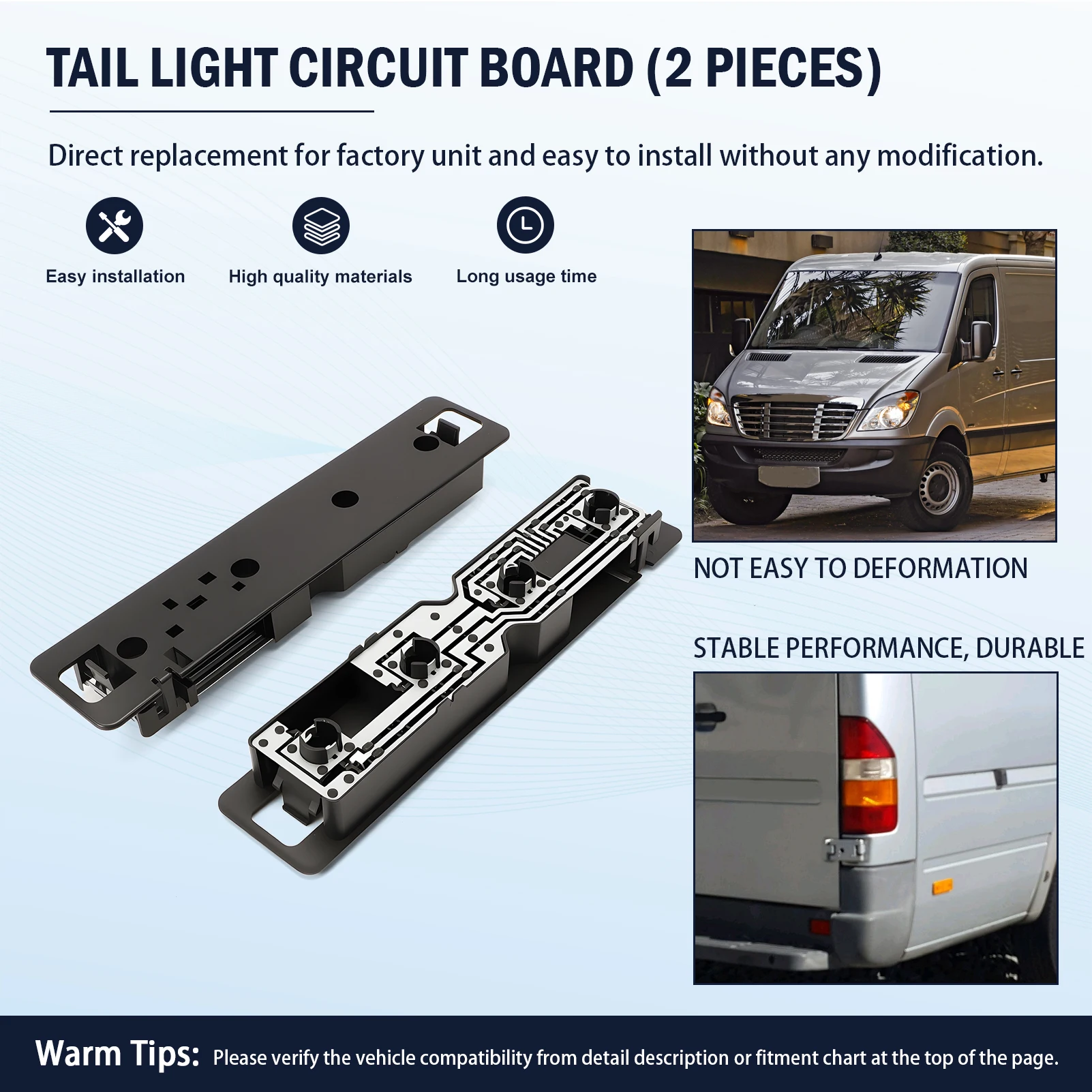 

2Pcs Rear Left Right Taillight Circuit Board Fits Freightliner Sprinter 2500 3500 2002-2006 OE#05103596AA