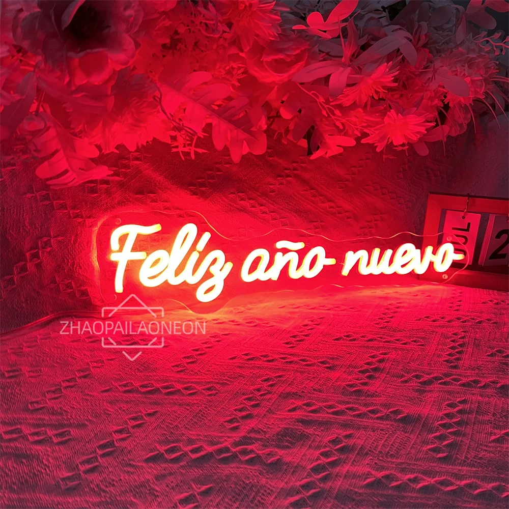 سنة جديدة سعيدة أضواء النيون عيد الميلاد الديكور 2026 ديكور المنزل غرفة نوم Feliz ano nuevo النيون Led تسجيل جدار ديكور الهدايا #2