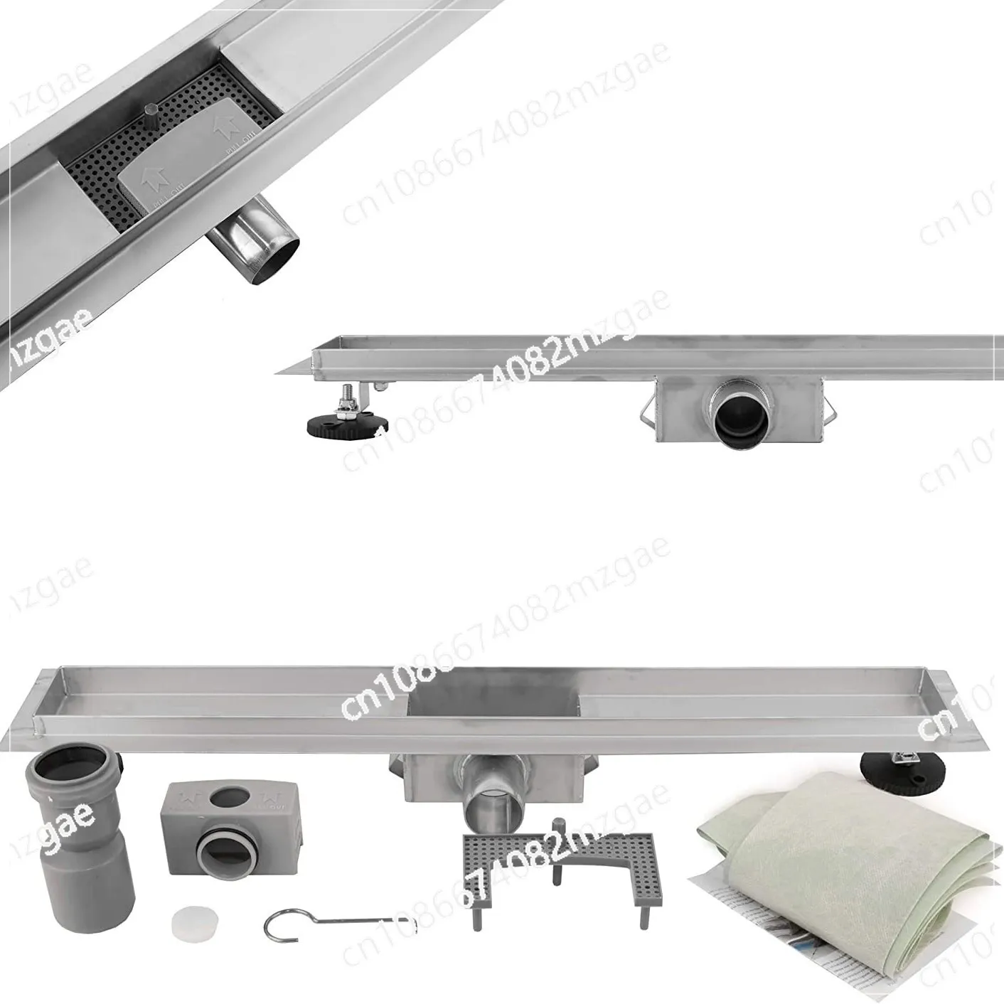 304 Stainless Steel Linear Floor Drain Invisible Long Floor Drain Shower Room Can Be Inlaid With Ceramic Tiles Hotel Project