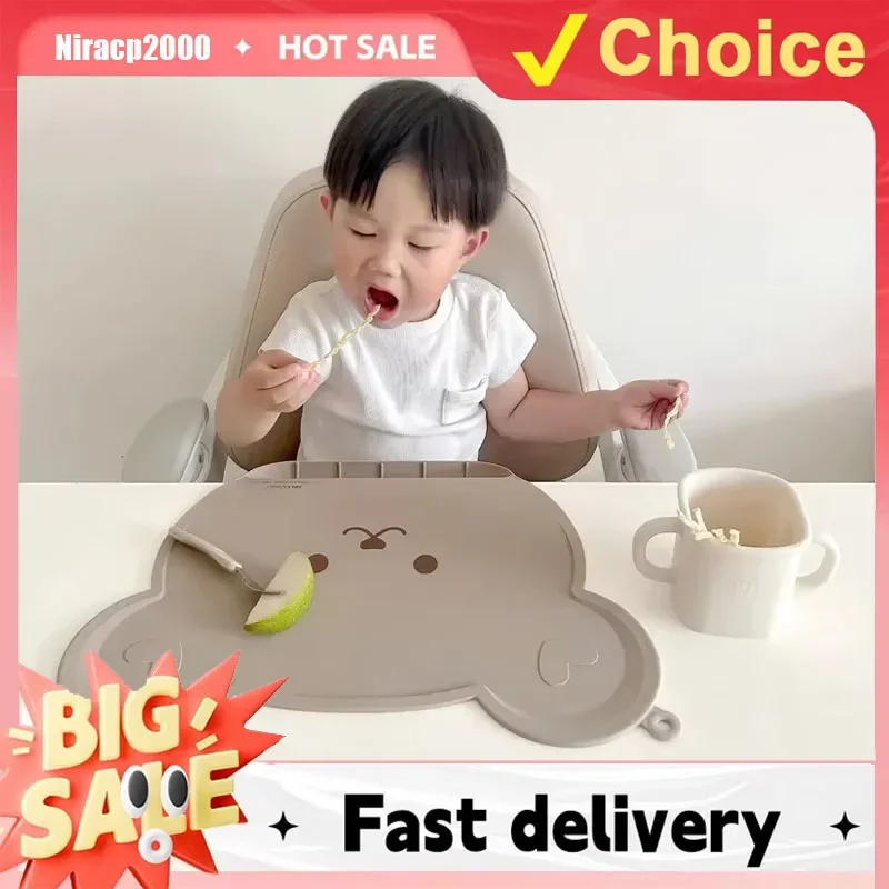 

Food Grade Silicone Baby Bib Table Mat Infant Tiny Diner Portable Suction Cup Placemat For Kids Baby Feeding Kitchen Placemat