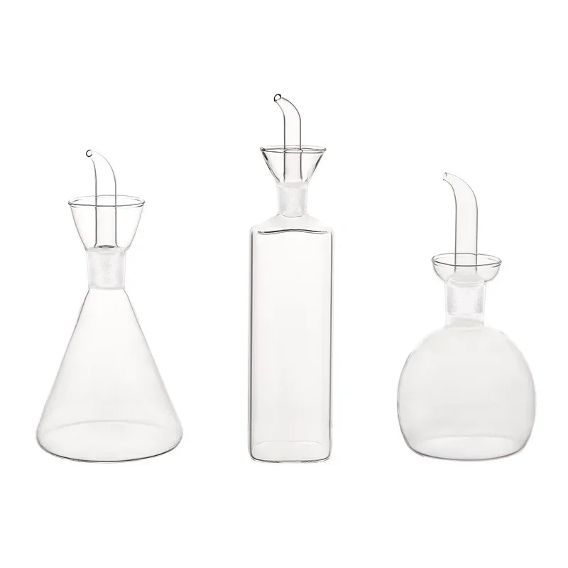High borosilicate oil pot, set of three pieces, with lid and high temperature resistance
