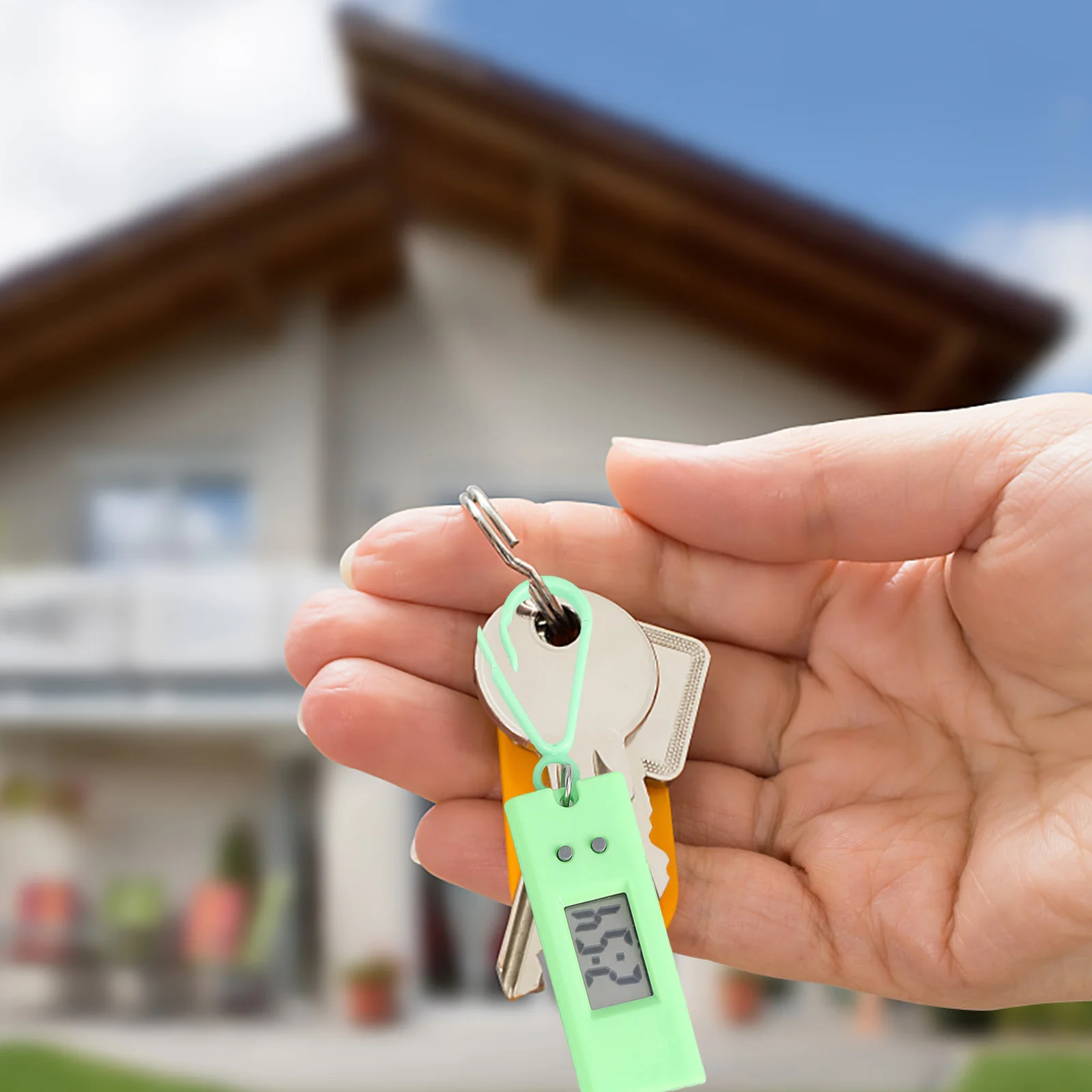 6 قطعة سلسلة المفاتيح الرقمية ساعة المحمولة الإلكترونية ساعة صغيرة معلقة كليب لامتحانات الطلاب الاستخدام اليومي جيب لون عشوائي