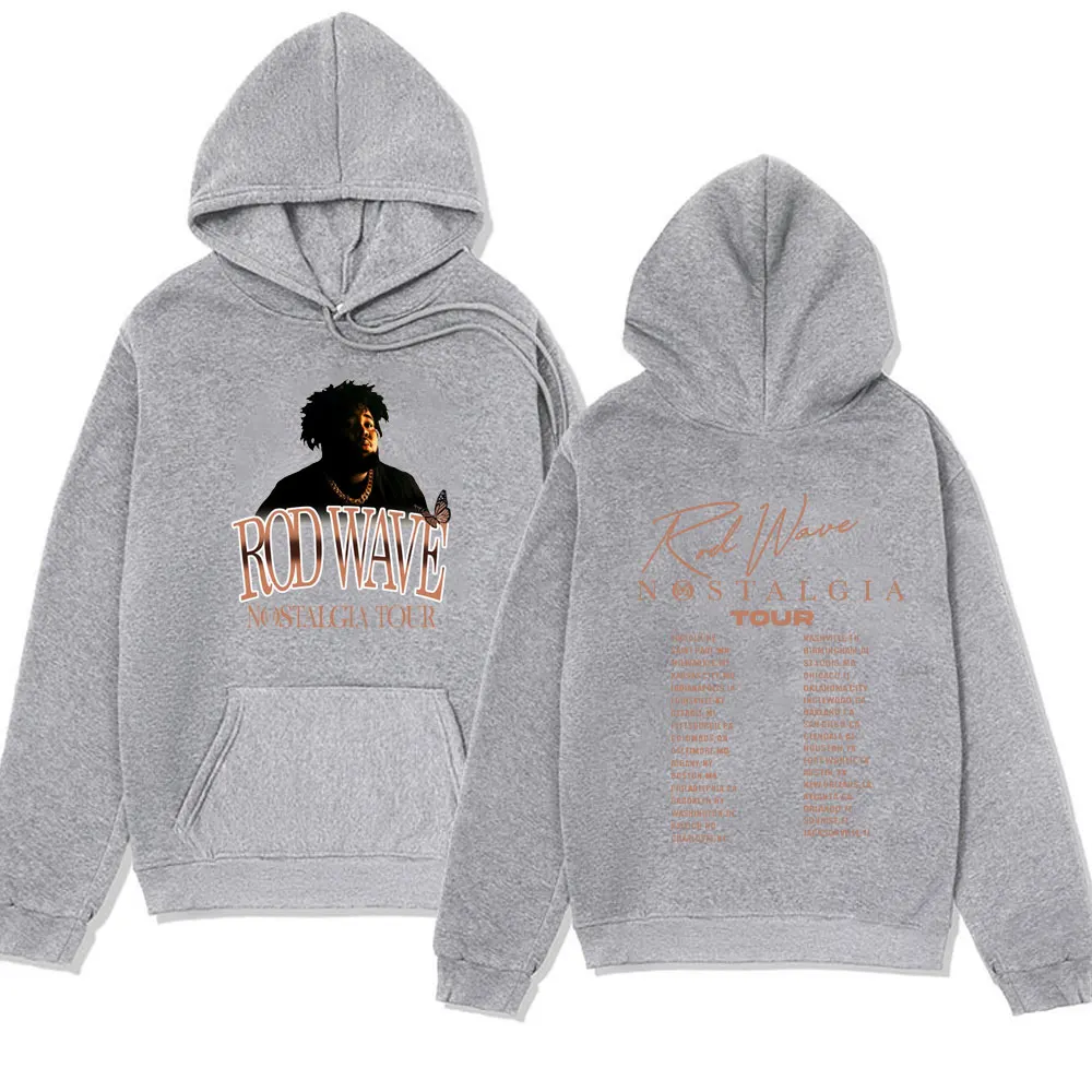 Rapper Rod Wave Nostalgia Tour Hoodie Men Women's Fashion Harajuku Aesthetic Sweatshirt Hip Hop Oversized Unisex Pullover Hoody