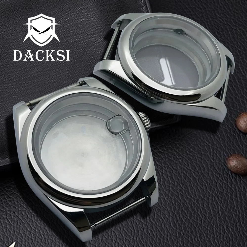 DACKSI casing kaca safir poles baja tahan karat 36mm / 39mm cocok NH35a NH36 NH34 ETA2824 2836 Movement DG2813 3804 gerakan