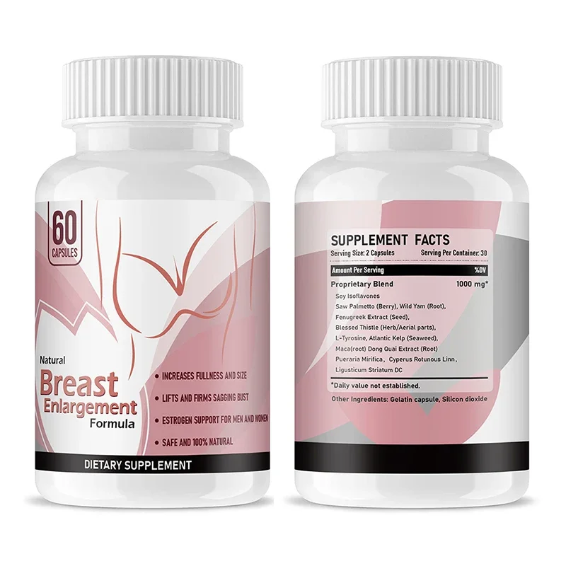 2 Bottle Breast Enlargement Capsule+Big Butt Capsule Make chest larger rounder Lifting buttocks tightening sexy big buttocks