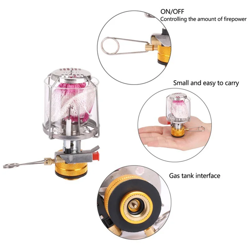 

A34R Outdoor Camping Lantern Flashlight Hanging Mini Camping Portable Glass Lamp Camping Equipment