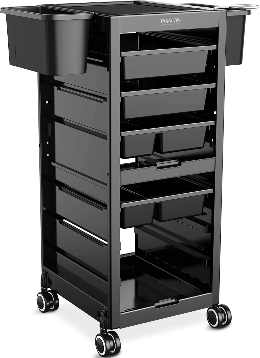 

TASALON Professional Salon Trolley Cart, Hair Salon Equipment for Salon Station, Space Saving Hair 4 Drawers & 2 Stor