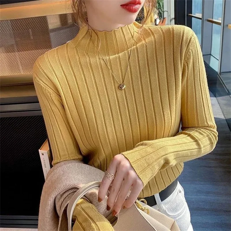 Turtleneck Sweater Womens 2024 Autumn Winter Tops Korean Slim Women Pullover Jumper Knitted Sweater Pull Femme Hiver Truien