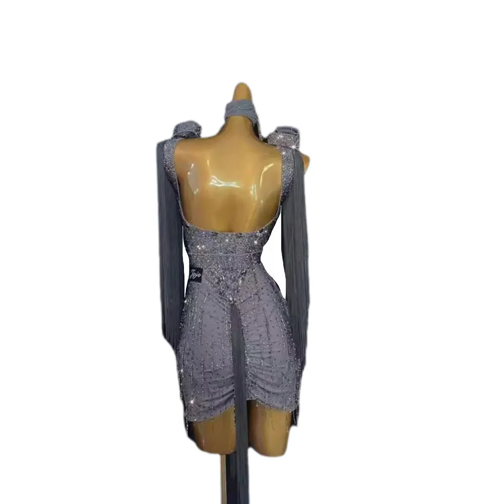 ラテンダンスプロフェッショナルドレスハイエンドカスタムフルダイヤモンドサスペンダー背中の開いたタンゴ女性大人子供ステージ衣装