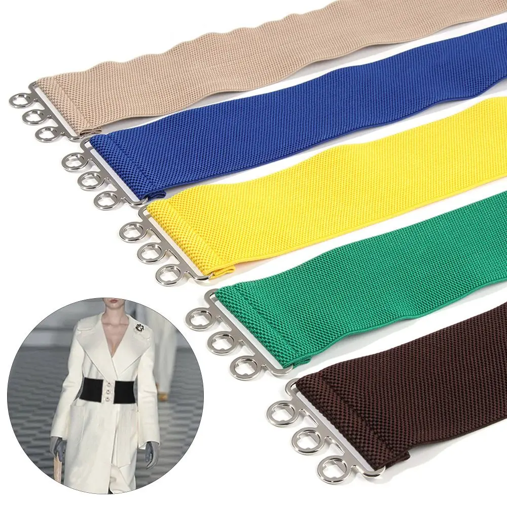 Abito da donna Casual elasticizzato con fibbia in metallo con fibbia in vita fascia in vita fascia larga cintura elastica accessorio moda