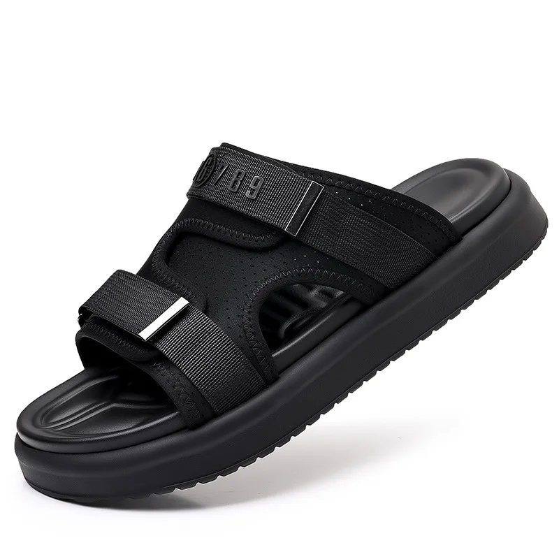 

Новая уличная пляжная обувь для отдыха для мужчин, модные повседневные летние дизайнерские тапочки, мужские корейские черные мужские тапочки высокого качества
