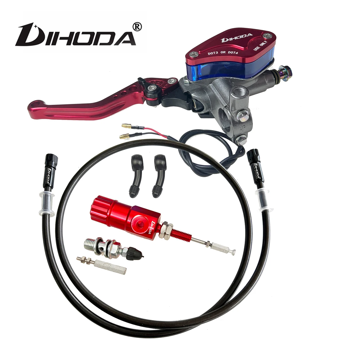 

DIHODA 7/8" 22mm CNC Motorcycle master cylinder lever clutch Kit hydraulic pump 50CC - 300CC for honda Yamaha Kawasaki Suzuki