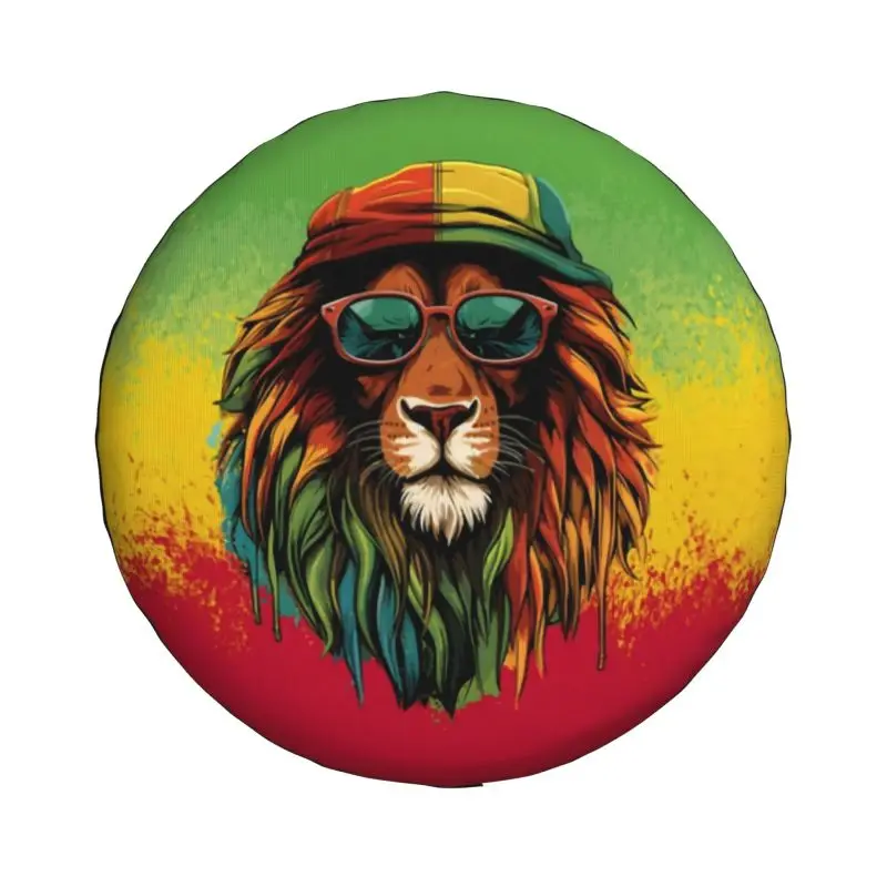 Custom Jamaican Reggae Rasta Lion Spare Wheel Cover for Jeep Pajero 4x4 Trailer Jamaica Flag Proud Tire Protector 14