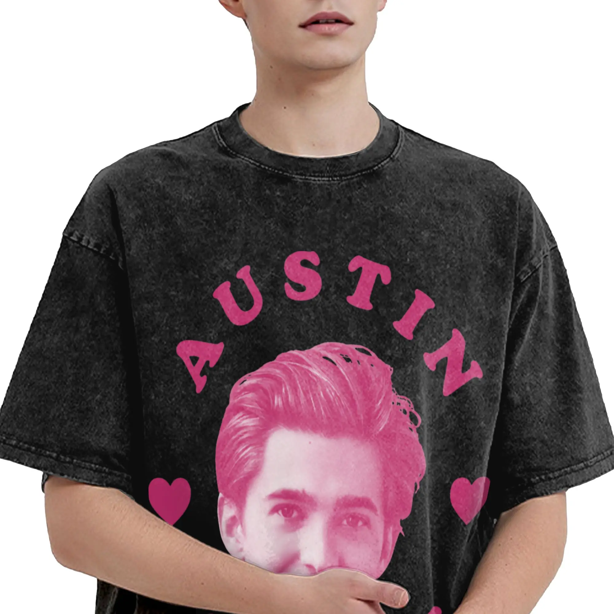 Bryan RE Austin Abrams Outfit Washed T Shirt for Men Women Streetwear Hip Hop T-Shirts Summer  Tees Tops Short Sleeve