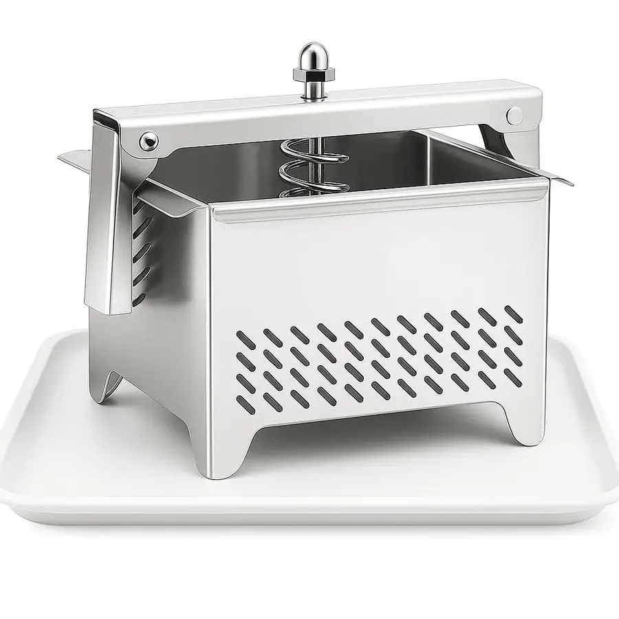 Prensa de acero inoxidable, colador exprimidor con resorte de presión ajustable, bandeja de goteo, Tofu Extra firme en minutos, lavavajillas