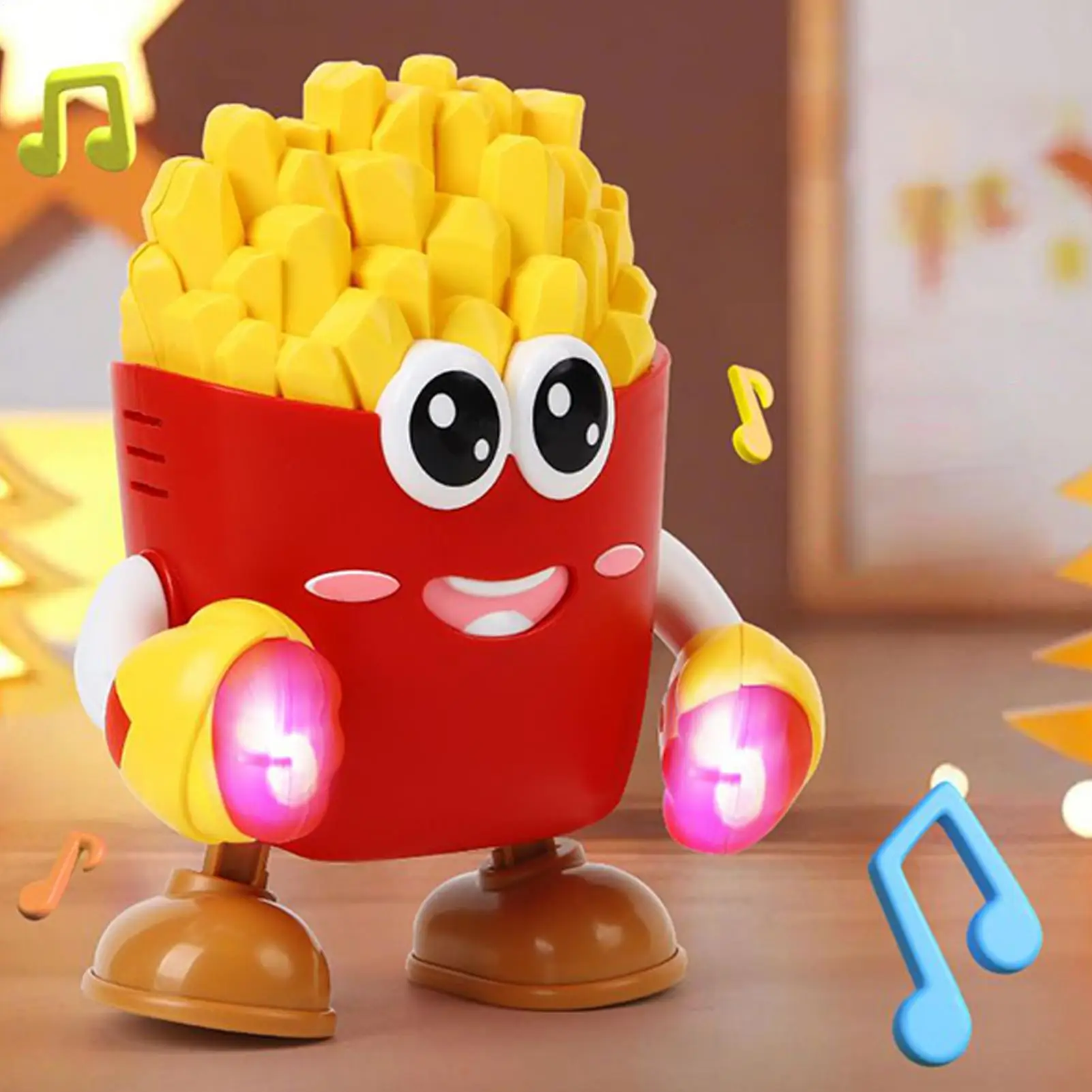 Zabawka Robot dla Dzieci Tańczący Robot Elektryczny Muzyczny Światło Frytki Design Lalka do Domu Wnętrze Rozrywka dla Dzieci Zabawa Nauka Zabawa