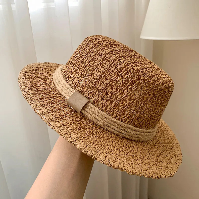 

Straw Hat for Women Summer Hollow Retro French Beach Vacation Sun Hat Outdoor UV Protection Wide Brim Sunshade bonnets for women