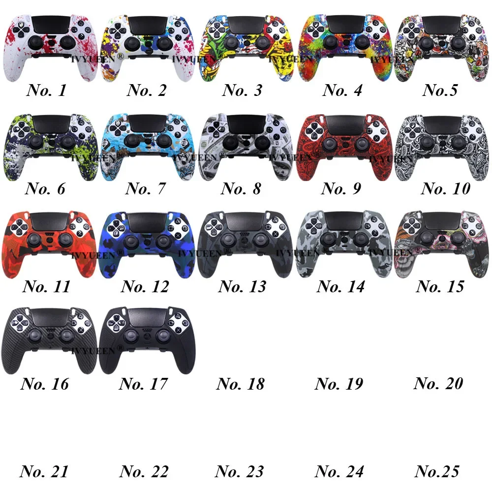 IVYUEEN for PlayStation PS 5 Edge Controller Silicone Case Water Transform Printing Protective Skin for DualSense Elite Control