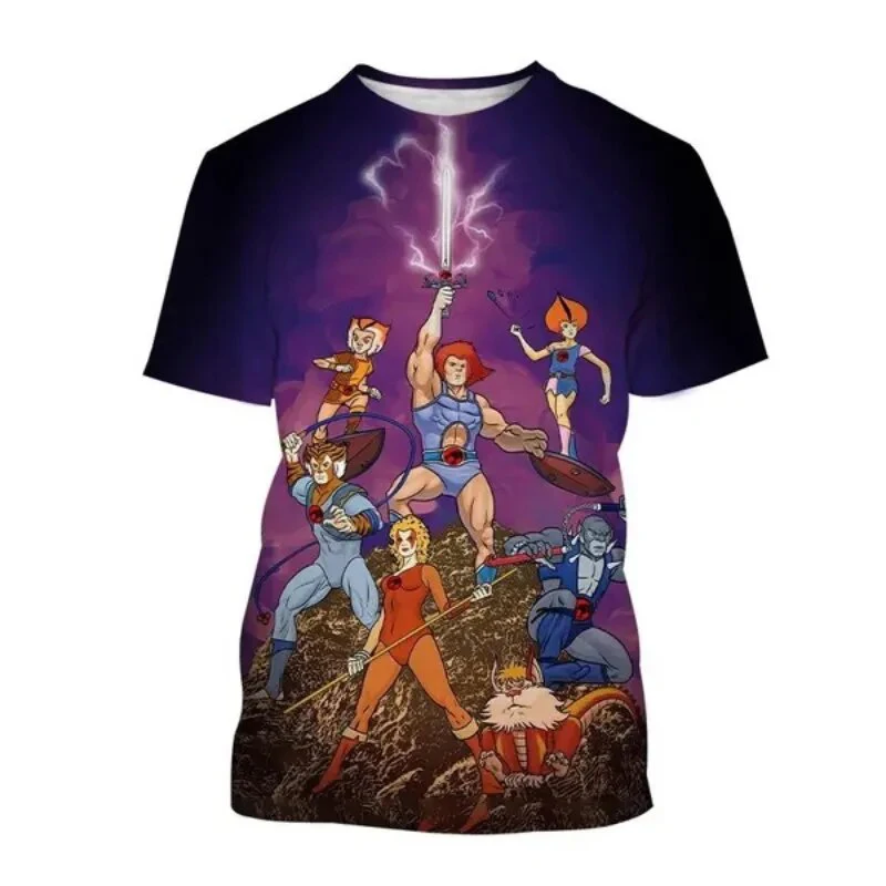 Summer Thundercats 3D Print T-Shirts Anime Streetwear Men Women Fashion Short Sleeve T Shirt O-Neck Male Tees Tops Clothing