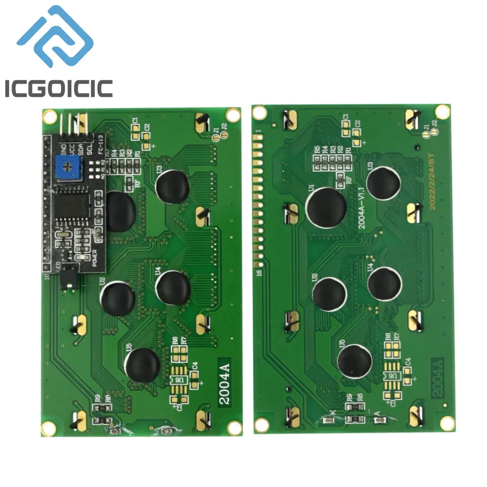 Lcd2004 + i2c 2004 20x4 2004a tela azul/verde hd44780 caracteres lcd/w iic/i2c módulo adaptador de interface serial para arduino