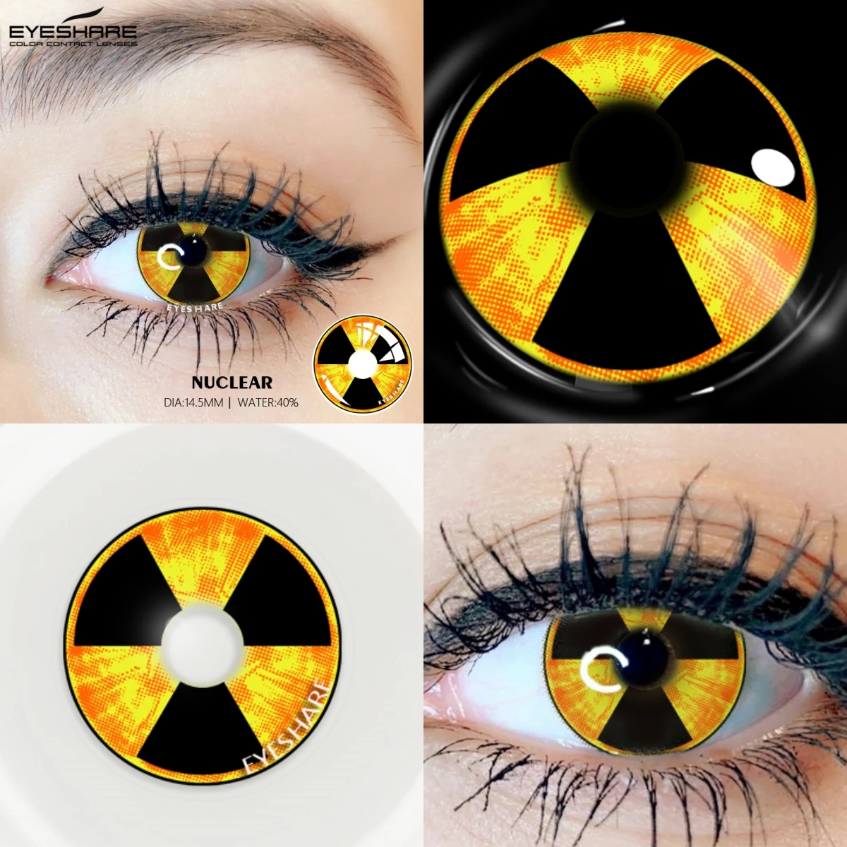EYESHARE 2pcs Crazy Style Color Contact Lenses For Eyes Cosplay Colored Lenses Yellow Contact Lens Yearly Halloween Contact Lens