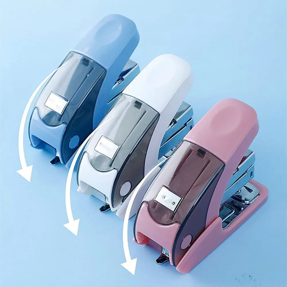 Stapler Mini, Stapler 3 In 1 dengan Slot Penyimpanan dan Penghilang Stapel Bawaan, Pegangan Tangan R dengan Staples 1000, Kapasitas 20 Lembar