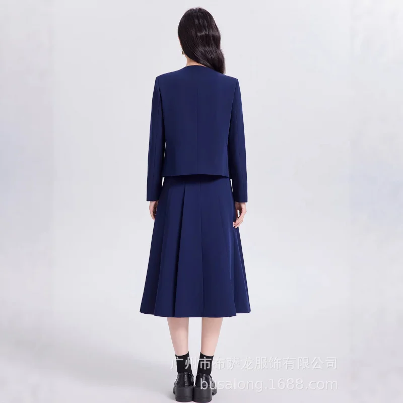 Women's spring blazer2026New professional attire for teaching staff: two-piece set with a pleated skirt and suit jacket
