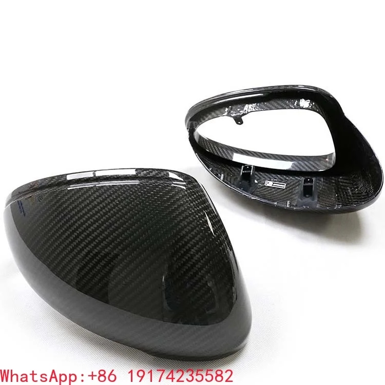 

for Pors-he Mac-an Dry Carbon Fiber Rearview Mirror Cover Mirror Cap M Style Clip On.