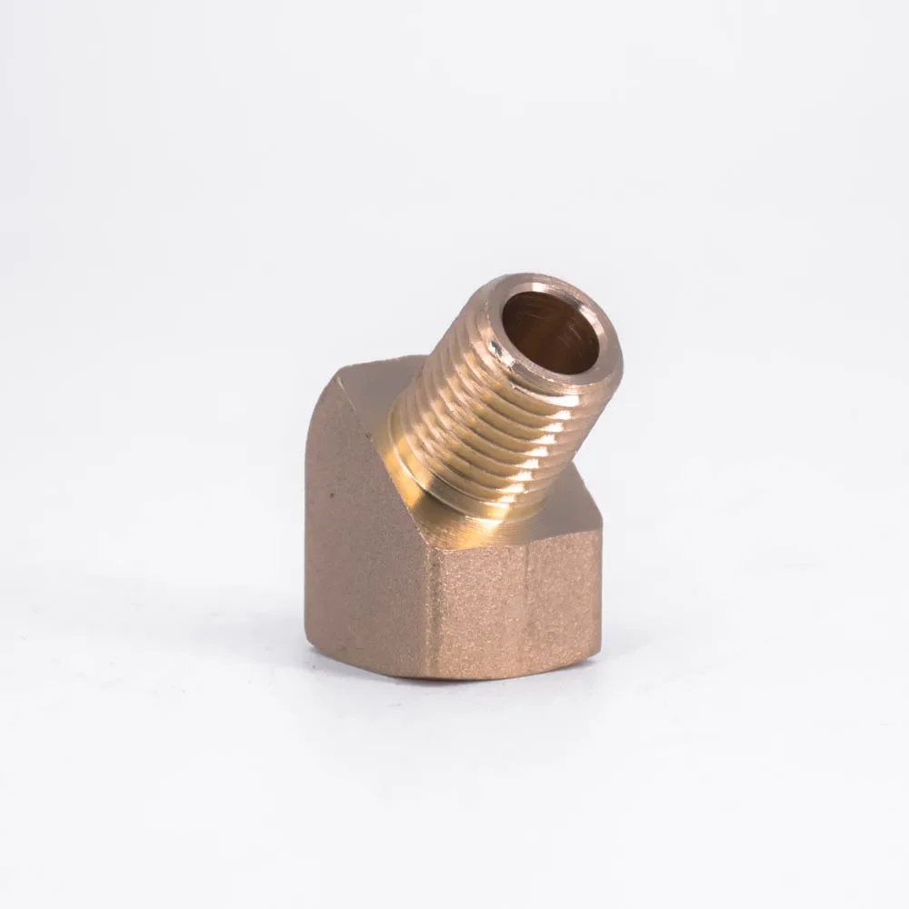 1/8 "1/4" 3/8 "1/2" Npt Vrouwelijk Naar Mannelijk 45 Graden Elleboog Messing Blokfitting Koppeling Connector Water Gas Brandstof