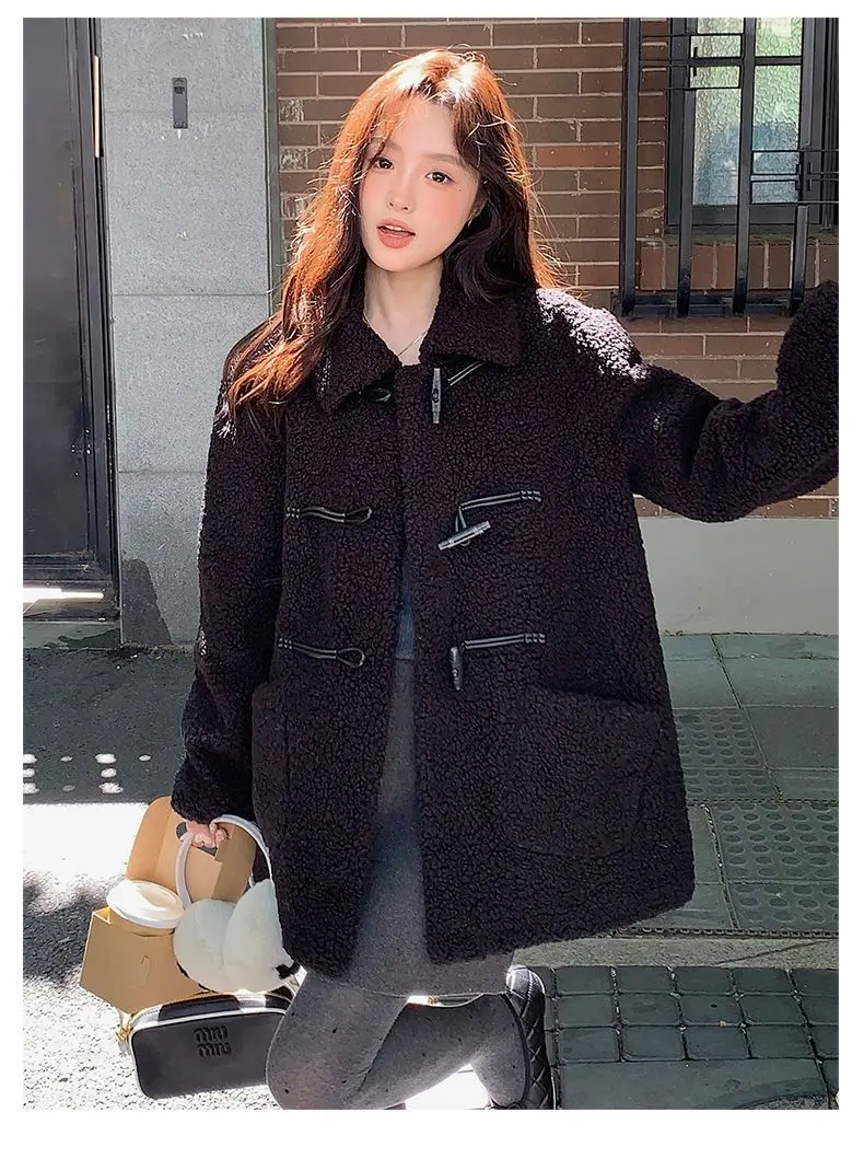 

Lamb Wool Jacket Woman Premium Corduroy Slim-Fitting Office Elegant Ladies Thermal Cotton-Padded Fashionable Y2K Cute Evening GF