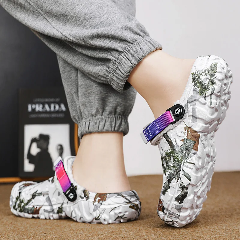 Neue Herren-Winterhausschuhe, bequeme warme Hausschuhe, abnehmbare Sommersandalen, lässige rutschfeste Plüsch-Fellhausschuhe für Herren – Detail 17