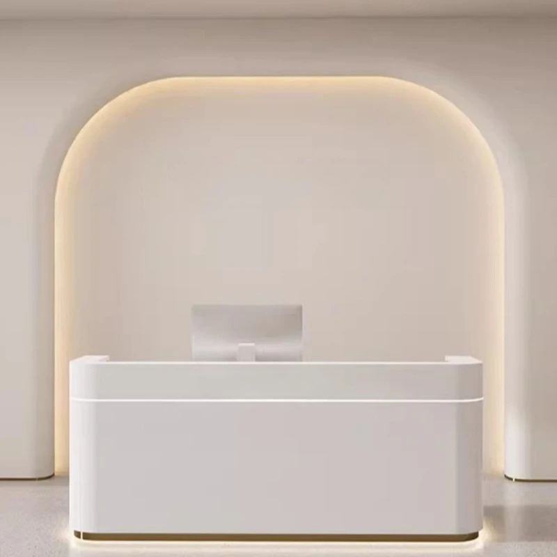 

Luxury Beauty Reception Desks Modern Aesthetic Minimalist Design Reception Desks Unique Company Mostrador Commercial Furniture