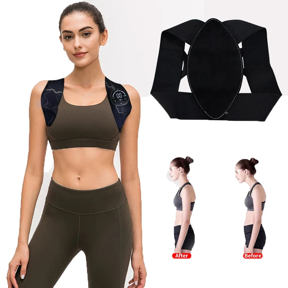 

Rechargeable Back Posture Corrector With EMS Muscle Stimulation Anti-camel Back Correction Belt Improve Lumbar Support Posture