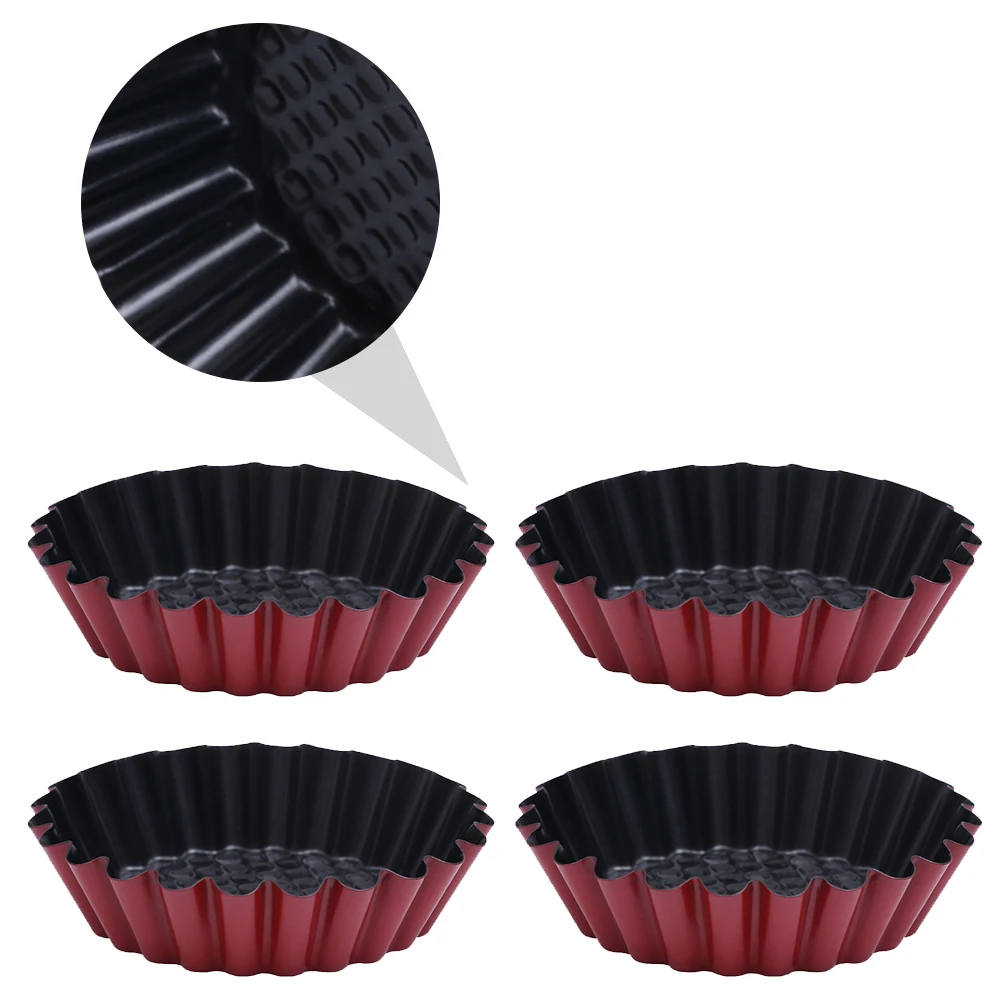 

4 Pcs Egg Tart Mold Shells Molds Tartlet for Baking Nonstick Tools Diy Bake Tarts