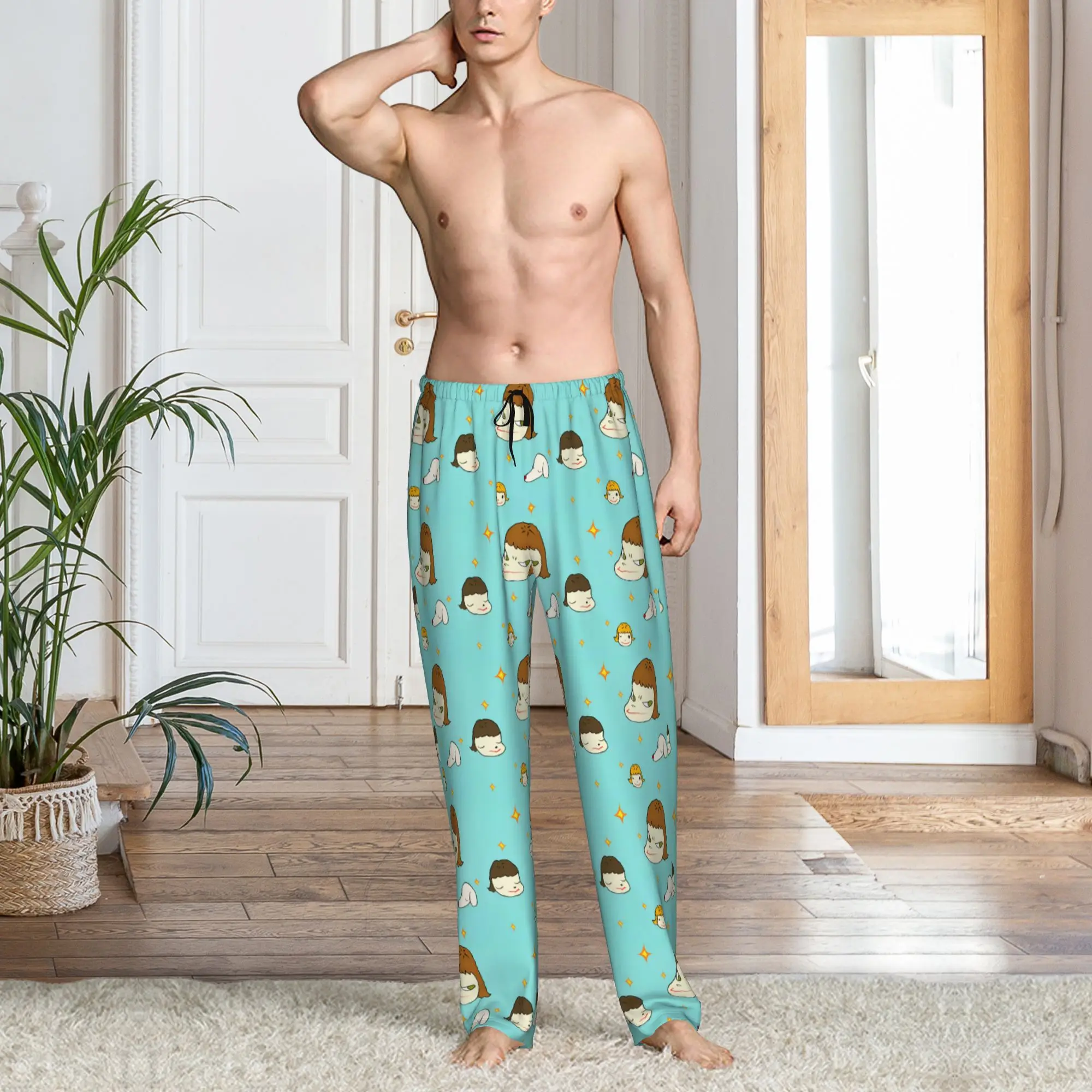 Custom Y-Yoshitomos Nara Pajama Pants Men  Lounge Sleep Stretch Sleepwear Bottoms with Pockets - view 6
