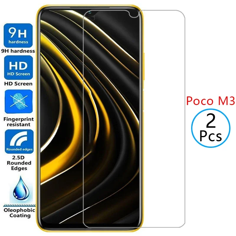 protective tempered glass for xiaomi poco m3 screen protector on ksiomi pocom3 m 3 3m poco3m 6.53 film xiomi xiami xaomi xiaomy