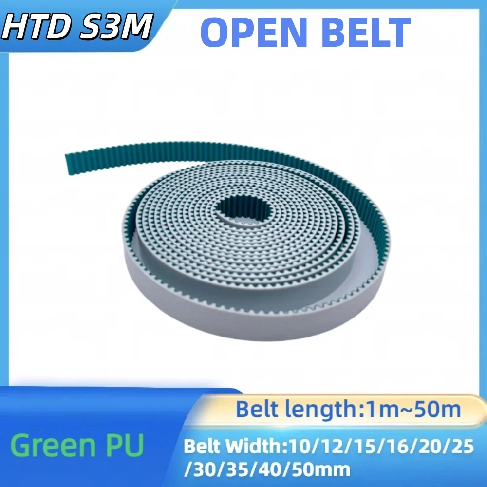 

HTD S3M open belt PU belt belt width 10/12/15/16/20/25/30/35/40/50mm belt length 1m-50m HTD S3M open belt PU belt steel core