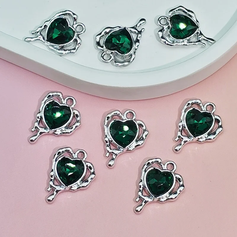 20pc set Sweet Cool Girl Heart-Shaped Alloy Color-Preserving Pendant GirlDIYNecklace Bracelet Handmade Material Pendant