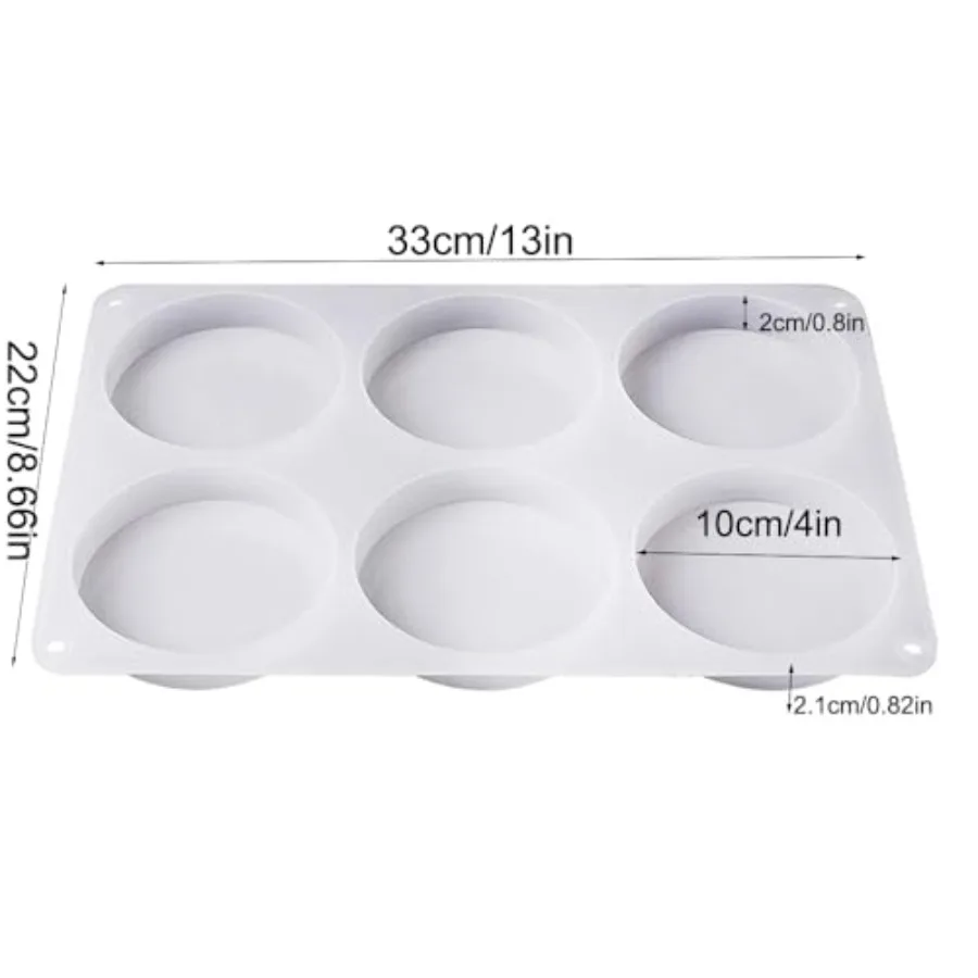 6-Cavity Deep Round Coaster Silicone Molds for Epoxy Resin, 4 Inches Coaster Resin Mold for Flower Bouquet Preservation