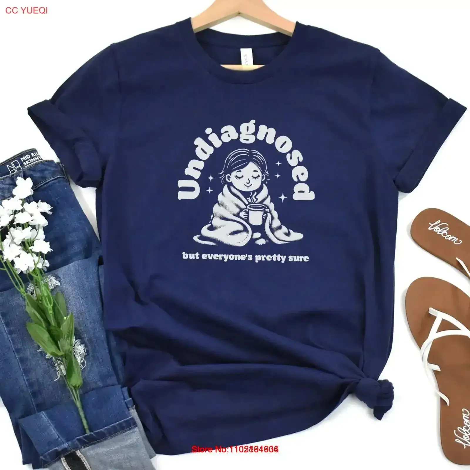Undiagnosed Funny T Shirt But Everyone's pretty sure Cozy ADHD Autism ShirtT vintage Washed Soft Slightly vintage Washed