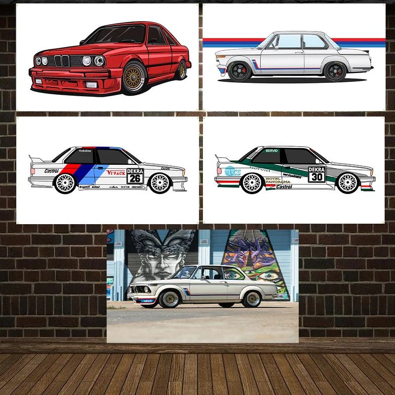 2002 Turbo German Sports Car Race Ready Flag Patio & Home Decoration for Car Enthusiast