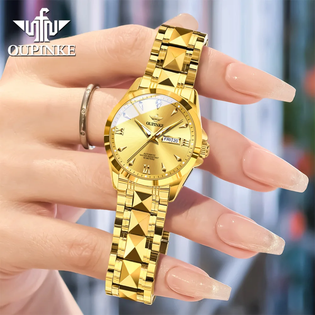 OUPINKE Women Watch 3306 Luxury Brand Women All Automatic Mechanical Hand Original Dress Bracelet Women Watch Exquisite Gift Box