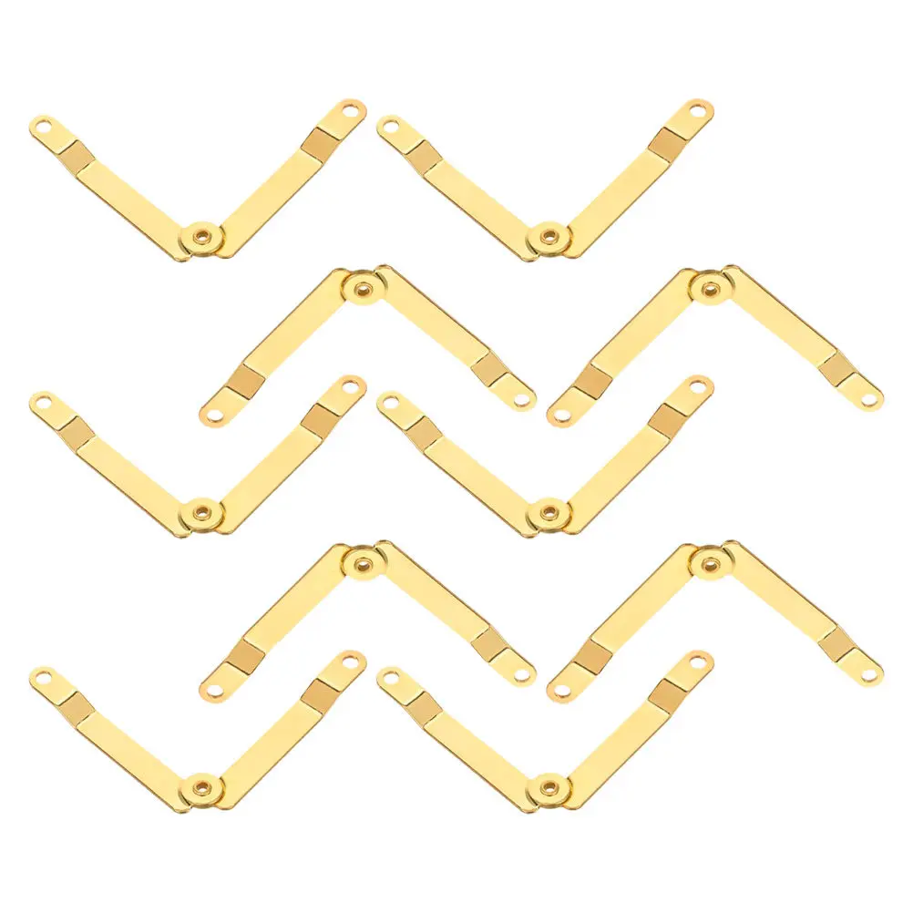 10Pcs Heavy Duty Decorative Box Lid Support Hinges Iron Lid Stay Hinges for Jewelry Case Wooden Gift Chest Smooth Closing