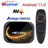 Woopker HK1 RBOX X4S Android 11 Smart TV Box Amlogic S905X4 8k AV1  Media Player 4G 128GB BT4.0 YouTube Google Voice Set Top Box